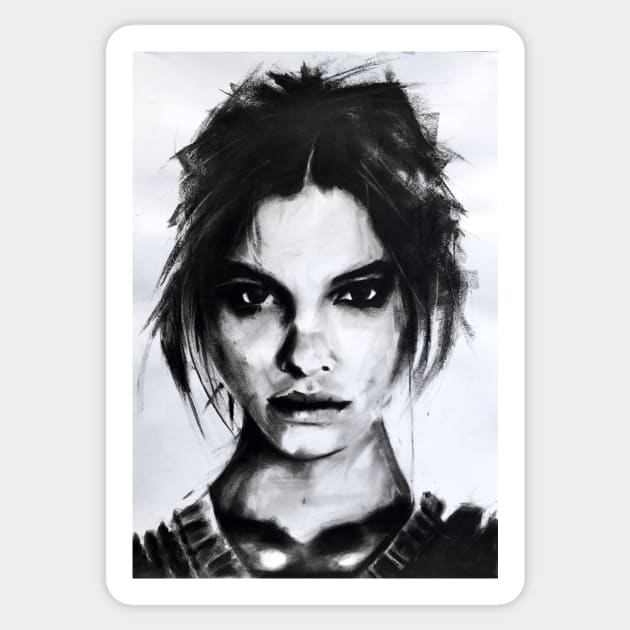 Julia charcoal portrait Sticker by stoekenbroek